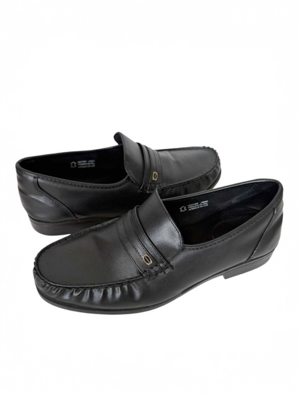 Dexter Comfort Men’s Faxton Black Faux Leather Formal Loafers Shoes Size 11 Wide